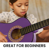 Karrera 34in Wooden Acoustic Childrens Guitar - Purple