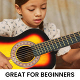 Karrera 34in Wooden Acoustic Childrens Guitar - Sunburst