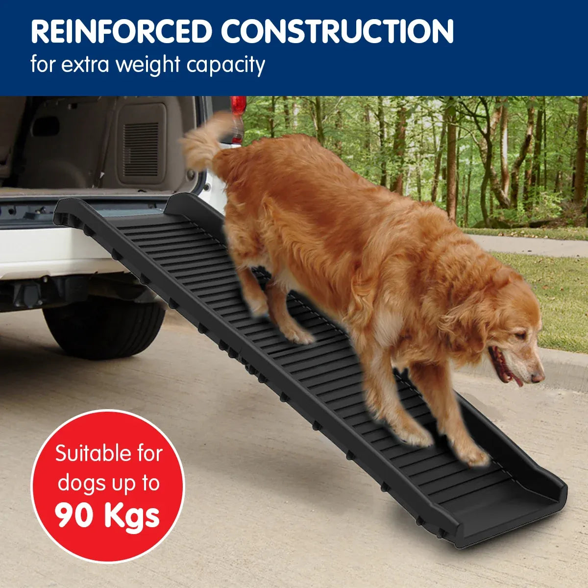 Furtastic Foldable Dog Ramp Non-Slip Portable Pet Steps Ladder for Car SUV High Bed Couch Small Senior Dogs