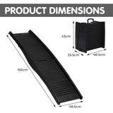 Furtastic 152cm Portable Folding Dog Ramp Non-Slip Pet Car Step Ramp for SUVs Vehicles & Senior Dogs Black