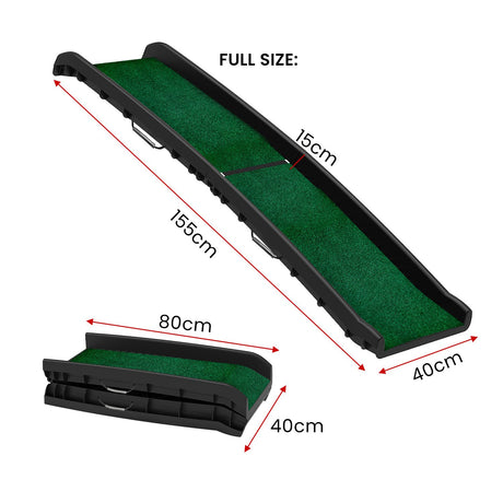 Furtastic Foldable Dog Ramp with Poly-Grass Grip Surface Non-Slip UV Protection