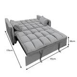 Sarantino Quincy 2-Seater Velvet Sofa Bed in Dark Grey with Wooden Frame and Tufted Design