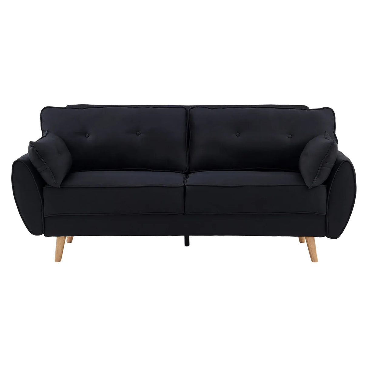 Sarantino 3 Seater Modular Linen Fabric Sofa Bed Couch Futon Suite - Black