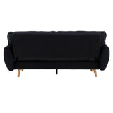 Sarantino 3 Seater Modular Linen Fabric Sofa Bed Couch Futon Suite - Black
