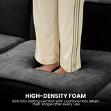 Sarantino Novi 3-Seater Modular Sofa with Ottoman in Black Non-Slip Bottom Lounge