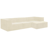 Sarantino Novi 3-Seater Modular Sofa with Ottoman in Cream Non-Slip Bottom Lounge