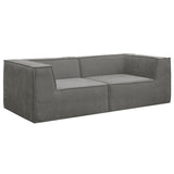 Sarantino Novi 3-Seater Modular Sofa with Ottoman in Grey Non-Slip Bottom Lounge