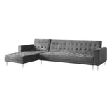 Sarantino Adjustable Futon Velvet - Grey
