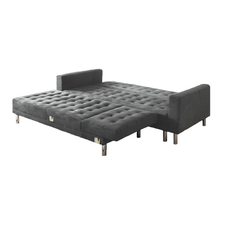 Sarantino Adjustable Futon Velvet - Grey