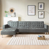 Sarantino Adjustable Futon Velvet - Grey