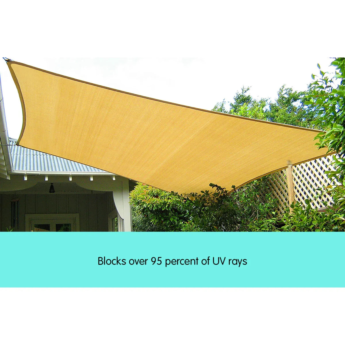 Wallaroo Rectangular Shade Sail: 3m x 5m - Sand