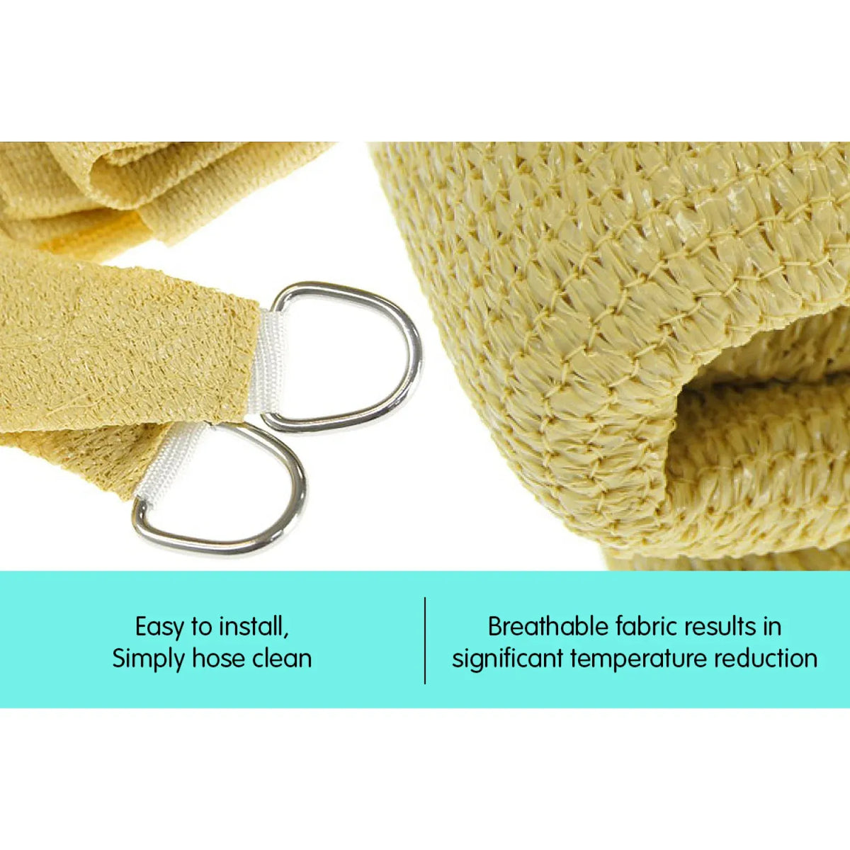 Wallaroo Rectangular Shade Sail: 3m x 5m - Sand