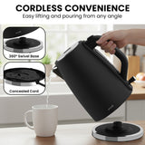 Pronti Breakfast Set with 1.6L Coffee Machine, Silver Noir Toaster & Kettle