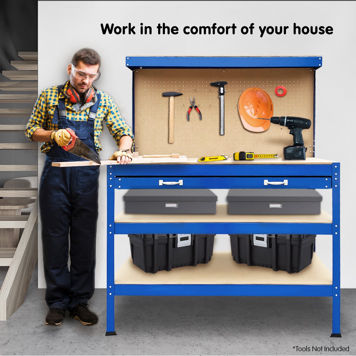 Kartrite 3-layered Work Bench Garage Storage Table Tool Shop Shelf