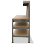 Kartrite 3-layered Work Bench Garage Storage Table Tool Shop Shelf Silver