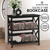 Sarantino Lucas 3-Tier Bookshelf Display Rack in Black