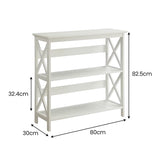 Sarantino Lucas 3-Tier Bookshelf Display Rack in White