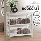 Sarantino Lucas 3-Tier Bookshelf Display Rack in White