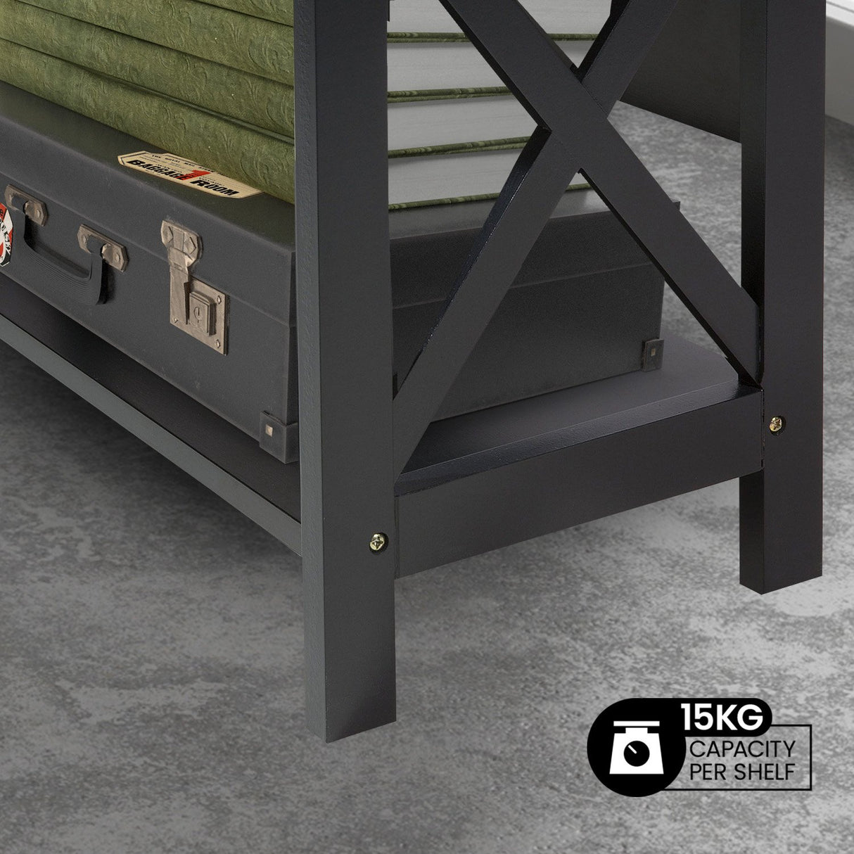 Sarantino Daphne 5-tier Cross Panel Bookshelf