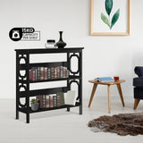 Sarantino Laurel 3-Tier Bookshelf Display Rack in Black