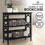 Sarantino Laurel 3-Tier Bookshelf Display Rack in Black