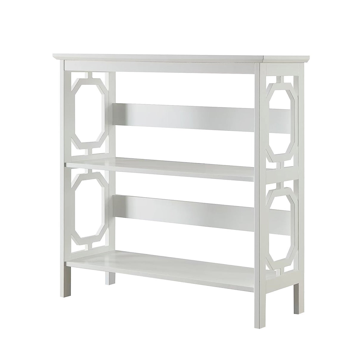 Sarantino Laurel 3-Tier Bookshelf Display Rack in White