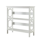 Sarantino Laurel 3-Tier Bookshelf Display Rack in White