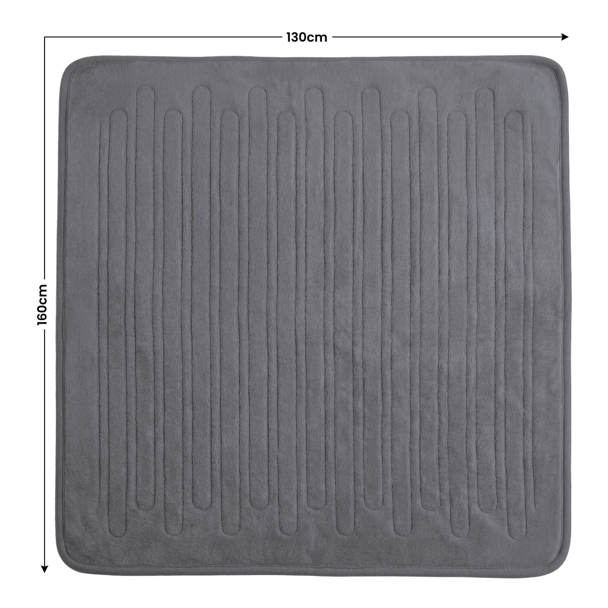 Laura Hill Electric Heated Blanket Throw Soft Coral Fleece w/ 9 Heat Settings - Grey