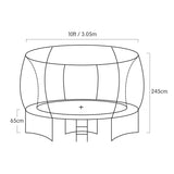 Kahuna 10ft Trampoline Twister Springless Safety Net Pad Mat with Basketball Set Orange