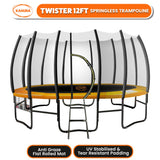 Kahuna Twister 12ft Springless Trampoline Outdoor Mat Pad Net Ladder with Basketball Set