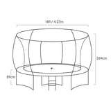 Kahuna Twister 14ft Springless Trampoline Outdoor Kids Safety Net Pad Mat with Basketball Set