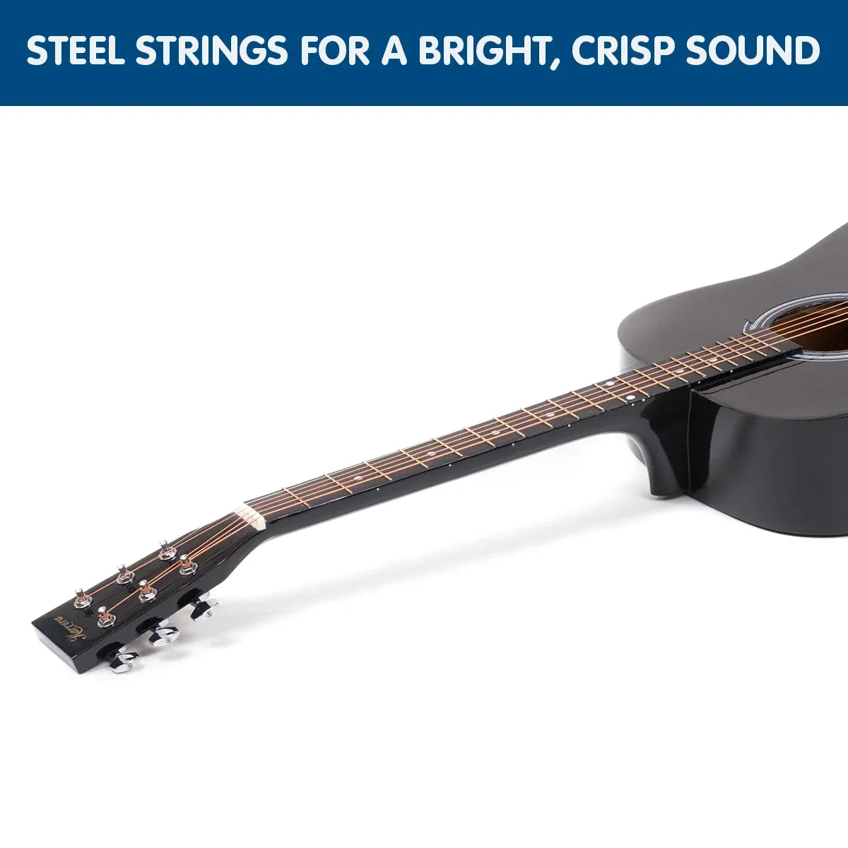 Karrera 41in Acoustic Wooden Guitar with Bag - Black