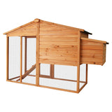 Furtastic Large Wooden Chicken Coop & Rabbit Hutch Outdoor Hen House with Nesting Box Ramp & Removable Tray