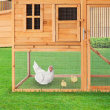 Furtastic Large Wooden Chicken Coop & Rabbit Hutch Outdoor Hen House with Nesting Box Ramp & Removable Tray