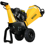Ducar 70p 3600 Rpm Yellow Black Wood Chipper Shredder Mulcher Grinder Recoil & Electrical Starting System 100mm Capacity Ohv 4-stroke Engine 212cc Unleaded Petrol