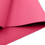 Powertrain 6mm Non-Slip TPE Yoga Mat Double Layer Exercise Pilates Fitness Workout Mat with Carry Strap - Rose Pink