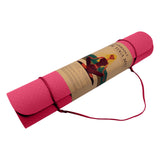 Powertrain 6mm Non-Slip TPE Yoga Mat Double Layer Exercise Pilates Fitness Workout Mat with Carry Strap - Rose Pink