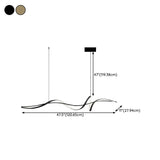 BAMDECOR A036 Modern LED Linear Pendant Lights with Dimmable LED and Adjustable Hanging Length 120cm -Black