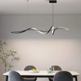 BAMDECOR A36 Modern LED Linear Chandeliers Pendant Lights with Dimmable LED and Adjustable Hanging Length 140cm -Black