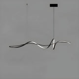 BAMDECOR A36 Modern LED Linear Chandeliers Pendant Lights with Dimmable LED and Adjustable Hanging Length 140cm -Black