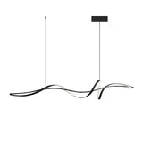 BAMDECOR A36 Modern LED Linear Chandeliers Pendant Lights with Dimmable LED and Adjustable Hanging Length 140cm -Black