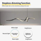 BAMDECOR A36 Modern LED Linear Chandeliers Pendant Lights with Dimmable LED and Adjustable Hanging Length 140cm -Black