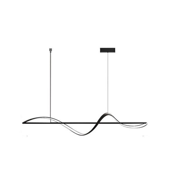 BAMDECOR A36 Modern LED Linear Chandeliers Pendant Lights with Dimmable LED and Adjustable Hanging Length 140cm -Black