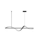 BAMDECOR A36 Modern LED Linear Chandeliers Pendant Lights with Dimmable LED and Adjustable Hanging Length 140cm -Black