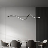 BAMDECOR A36 Modern LED Linear Chandeliers Pendant Lights with Dimmable LED and Adjustable Hanging Length 140cm -Black
