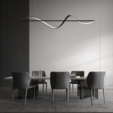 BAMDECOR A36 Modern LED Linear Chandeliers Pendant Lights with Dimmable LED and Adjustable Hanging Length 140cm -Black