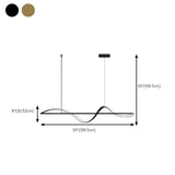 BAMDECOR A36 Modern LED Linear Chandeliers Pendant Lights with Dimmable LED and Adjustable Hanging Length 140cm -Black