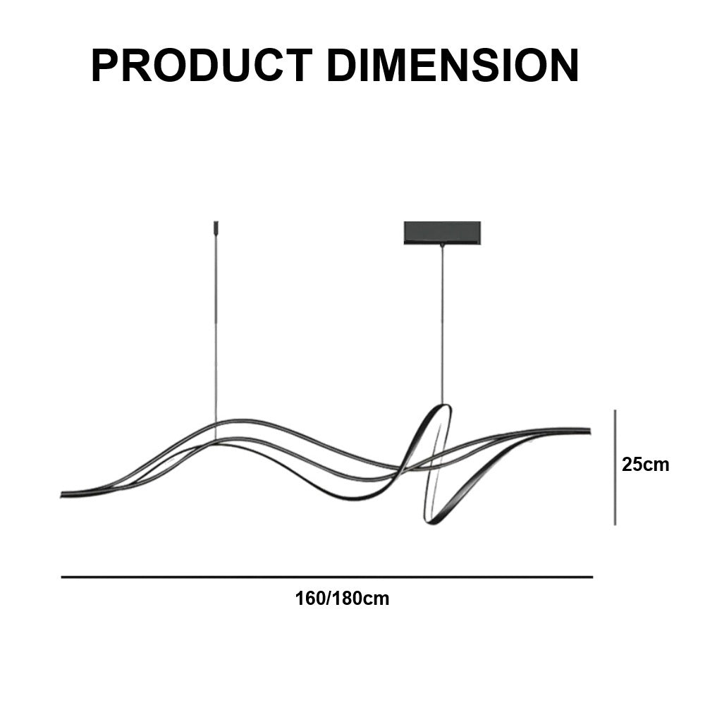 BAMDECOR A203 1.8m Modern minimalist pendant lights for home decoration ceiling pendant light (Black)