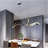 BAMDECOR A210 Modern LED Linear Pendant Lights with Dimmable LED and Adjustable Hanging Length 120cm -Black