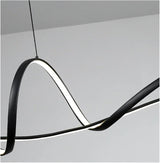 BAMDECOR A210 Modern LED Linear Pendant Lights with Dimmable LED and Adjustable Hanging Length 120cm -Black